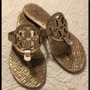 Tory Burch gold metallic sandals size 10